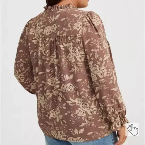 🌸 Torrid Plus Size Boho Long Sleeve Blouse – Size 4 🌸 - Picture 4 of 6